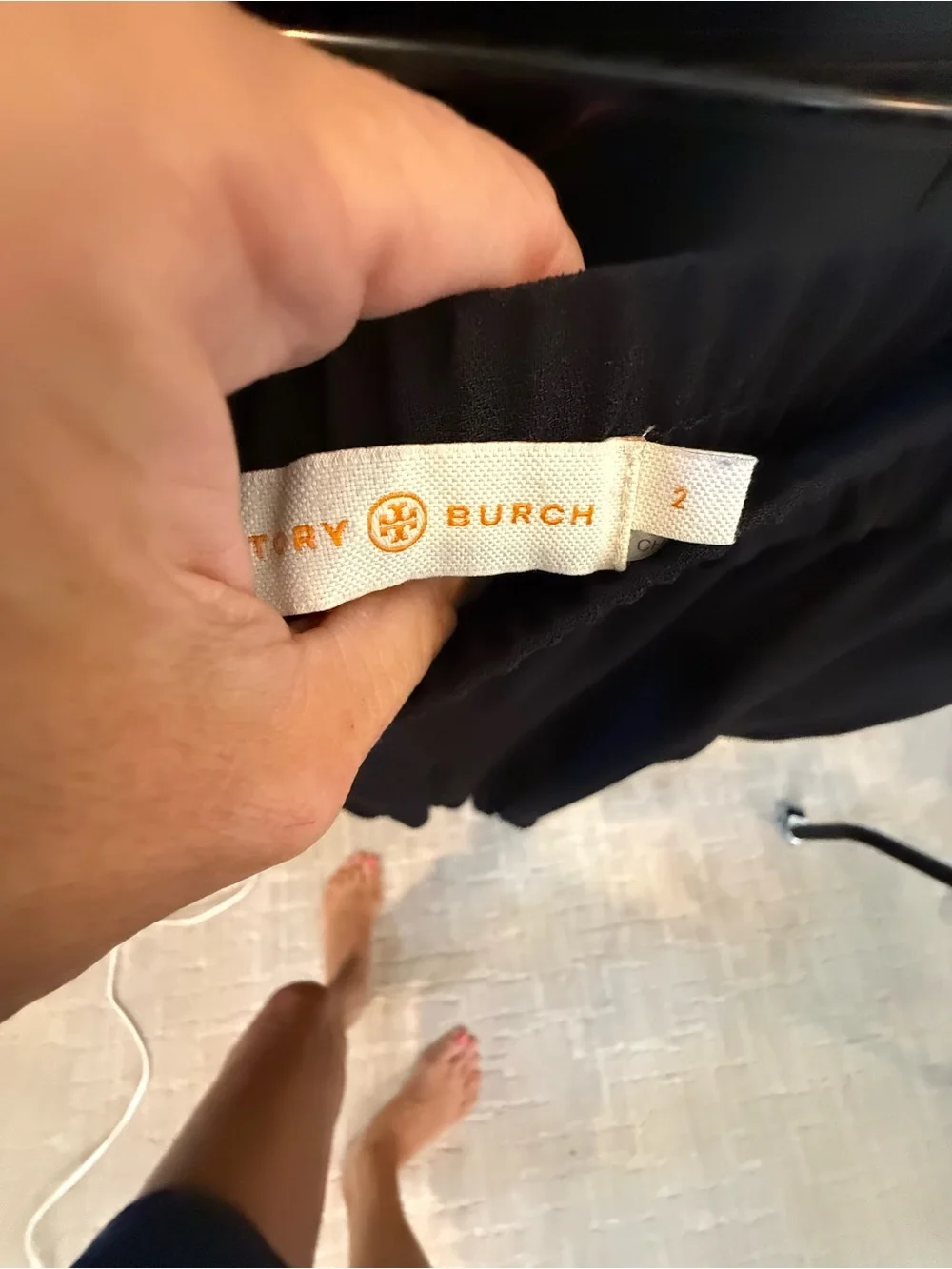 Tory Burch Black Elastic-Waist Jogger Pants
